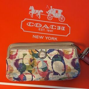 Coach Colorful Canvas Wristlet